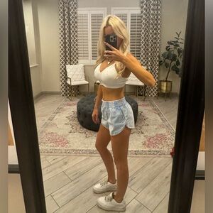 Forever 21 Light Blue Denim-Style Athletic Shorts